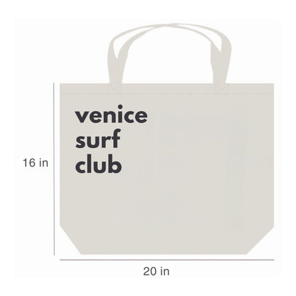 100% Cotton Canvas Large Reusable Heavy Duty Printed Multi Purpose Beach Bag - Venice Surf Club