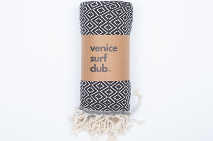 100% Turkish Cotton Prewashed Soft Absorbent Peshtemal Lightweight Beach Towel and Throw - Venice Surf Club