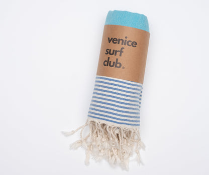 100% Turkish Cotton Prewashed Soft Absorbent Peshtemal Lightweight Beach Towel and Throw - Venice Surf Club