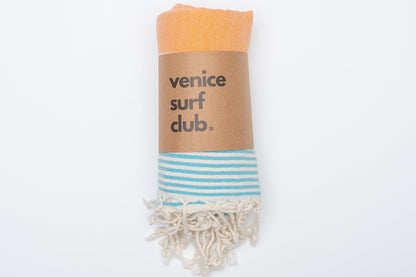 100% Turkish Cotton Prewashed Soft Absorbent Peshtemal Lightweight Beach Towel and Throw - Venice Surf Club