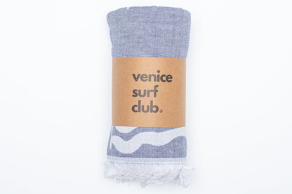 100% Turkish Cotton Prewashed Soft Absorbent Peshtemal Lightweight Beach Towel and Throw - Venice Surf Club